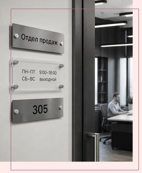 Офисные таблички на дверь в Горном-Алтайске по цене от 5080 р. | Аванза-Грн